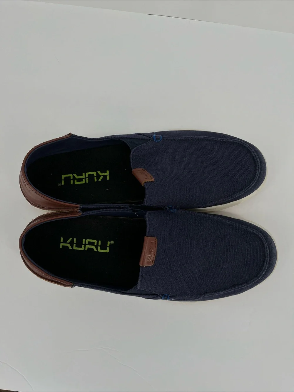 KURU Pace Slip-On Comfort Shoes Men’s Size 10 Navy Canvas Walking Casual Loafers